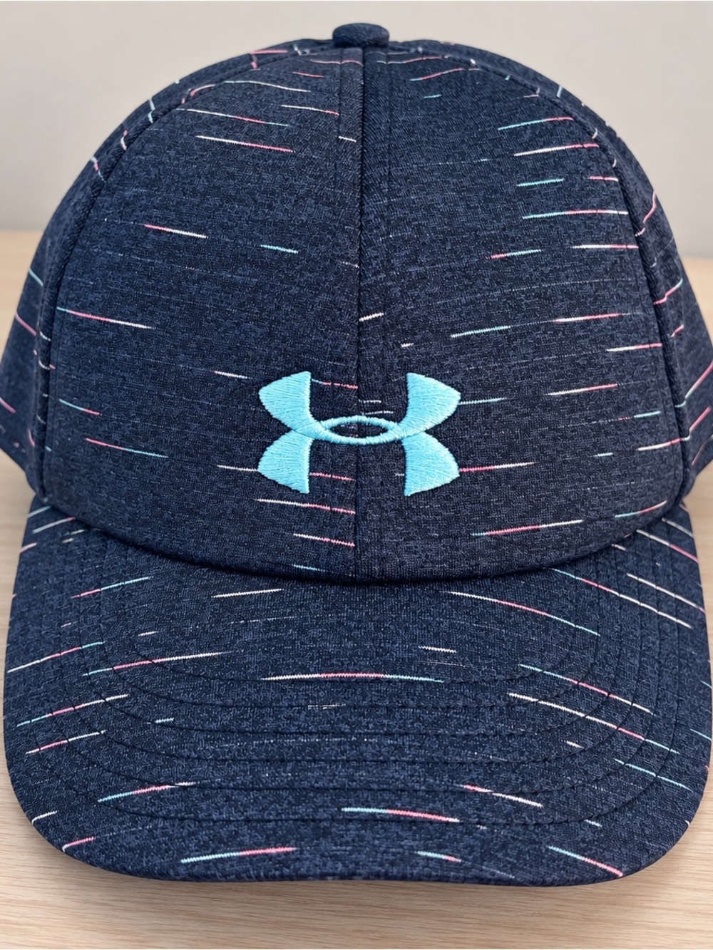 Under Armour Youth Girls Stretch Baseball Cap Navy Aqua Pink One Size